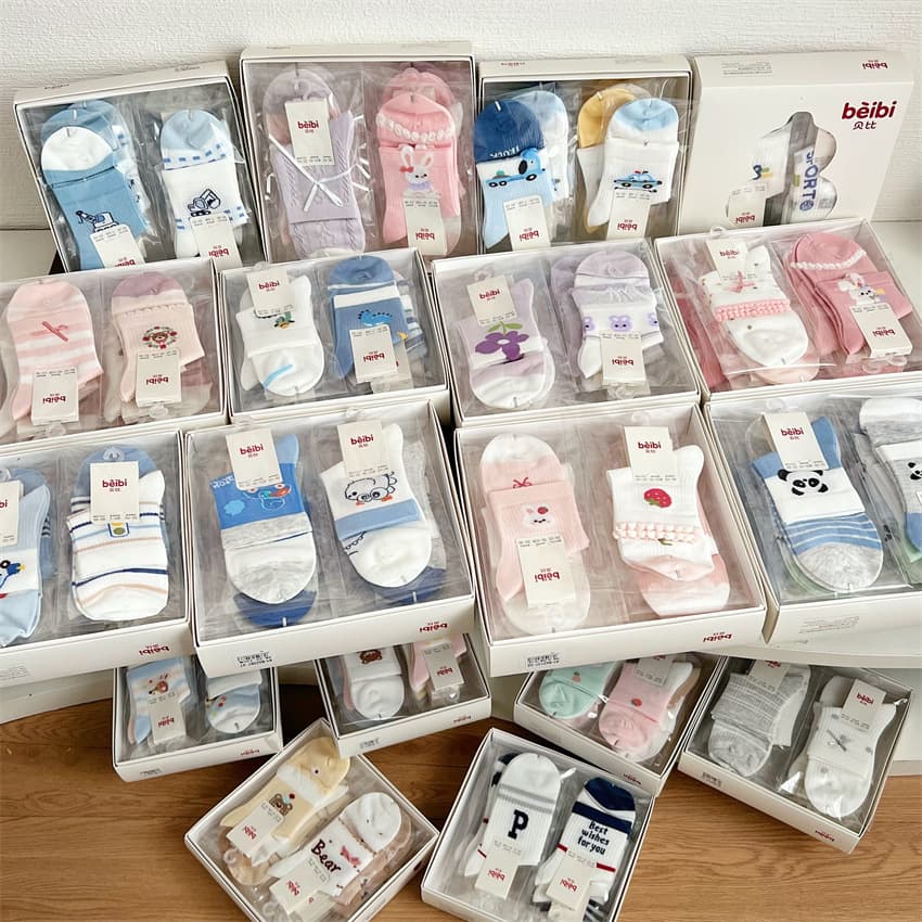 Genuine Baby Children's Cotton Socks Spring Summer New Style Boys Girls Mid-Calf Socks Cartoon Low-Cut Boat Socks Mesh Breathable