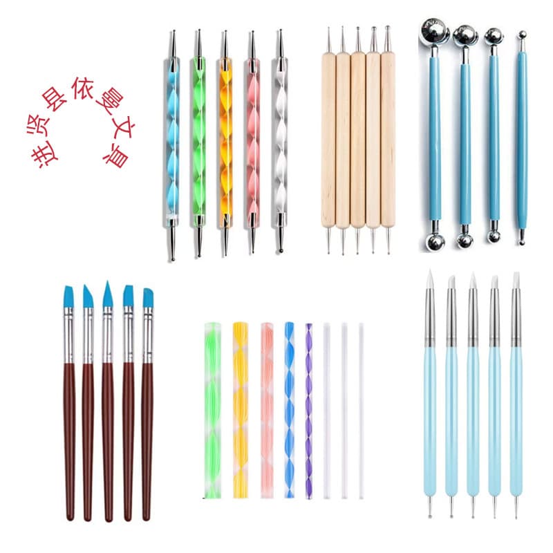 Amazon Best Selling Mandala Tool Set Rock Paint Brush Acrylic Stick Indentation Ball Ball Pen Dot Drill Pen