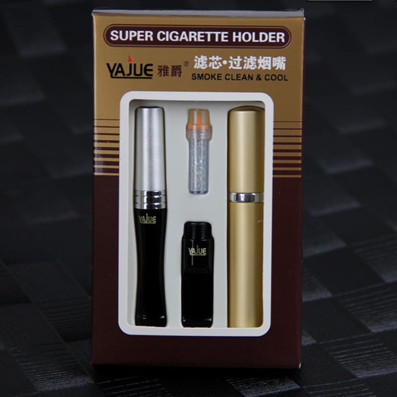 Yajue filter cartridge type cigarette holder filter men's smoking filter cigarette holder thick, medium and fine three-use filter cigarette holder YJ015