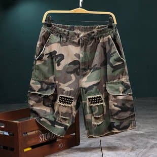American Style New Outdoor Camo Plaid Shorts Tactical Pants Summer Work Casual Pants Men's Hiking Pants