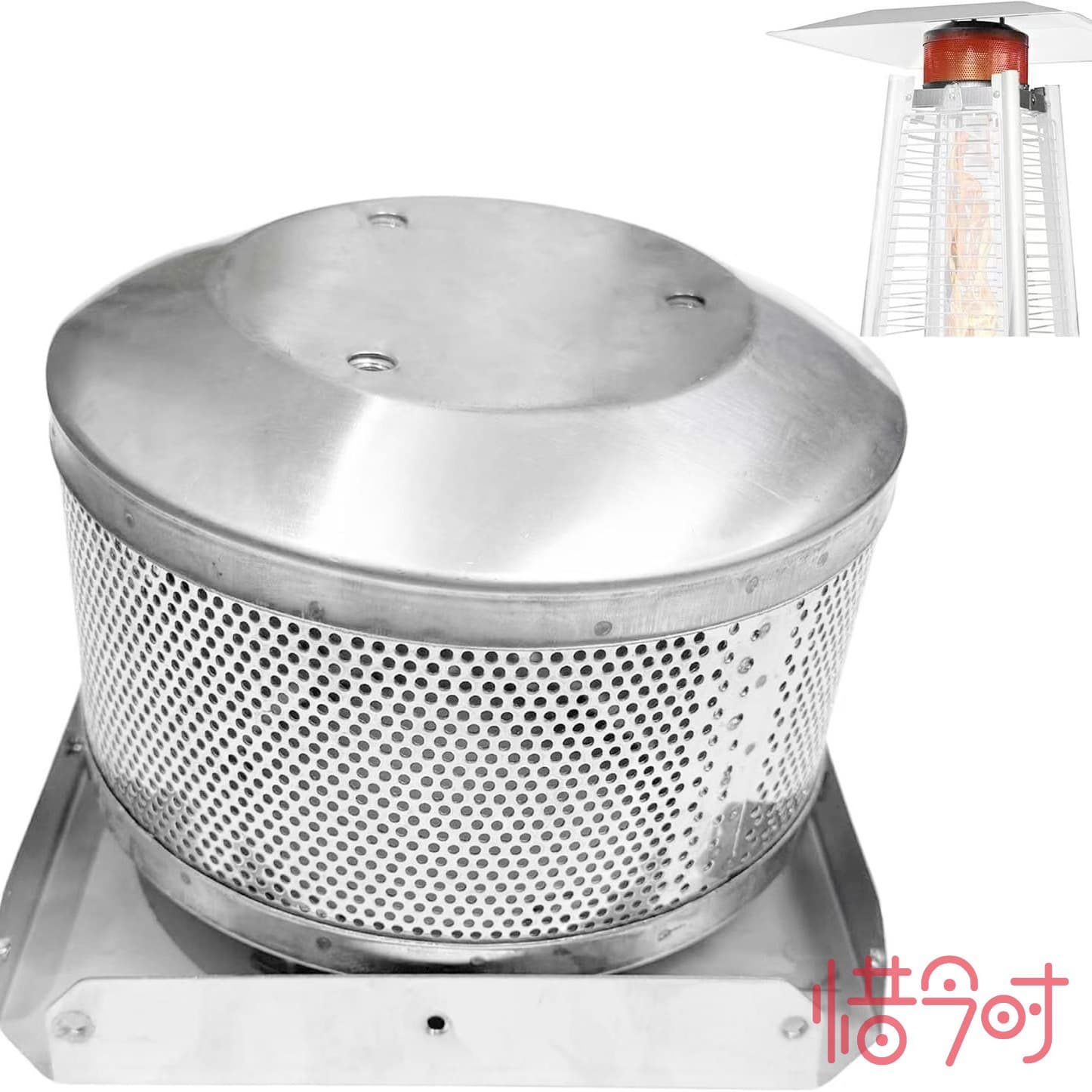 Quadrilateral pyramid-shaped heater accessories (304 stainless steel combustion mesh + glass tube top welded part)