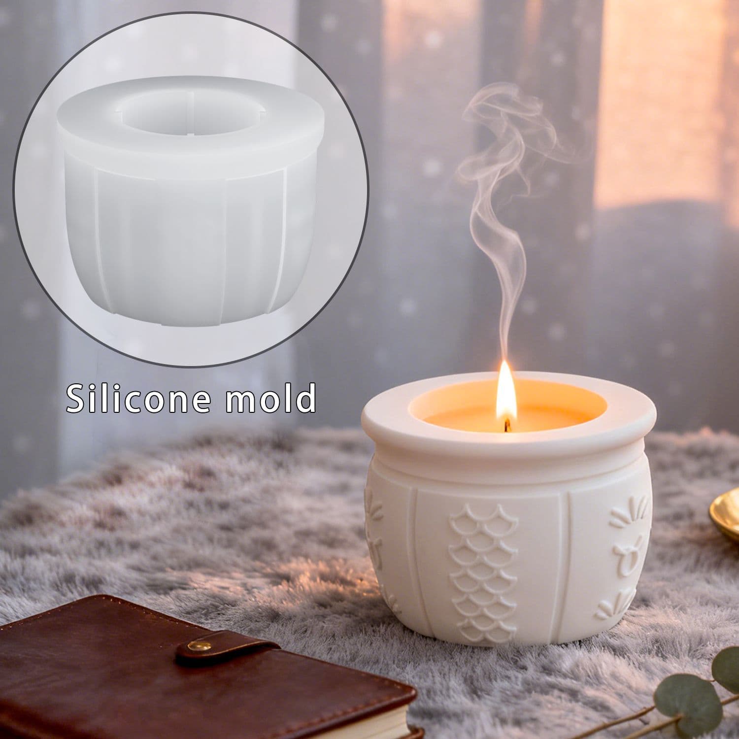 Proud diy Arabic symbol bowl glue mold round plaster storage bowl silicone mold