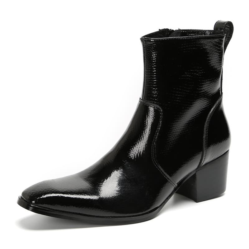 Black High-Top British Autumn Winter Men's Martin Boots Chelsea Boots Men's Cowhide Retro Men's Shoes Short Boots Fashion
