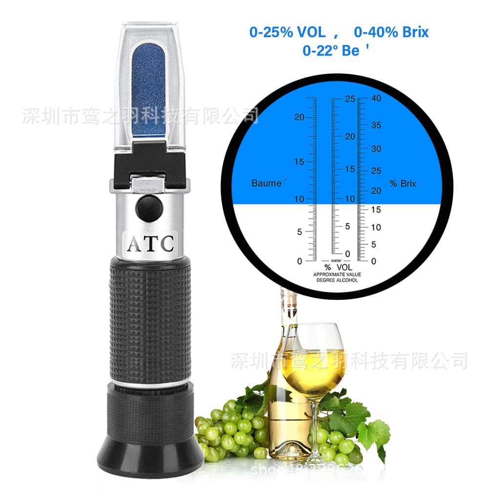 Portable Refractometer 0-22/0-25/0-40Birx Wine Three-in-One Detection Handheld Refractometer