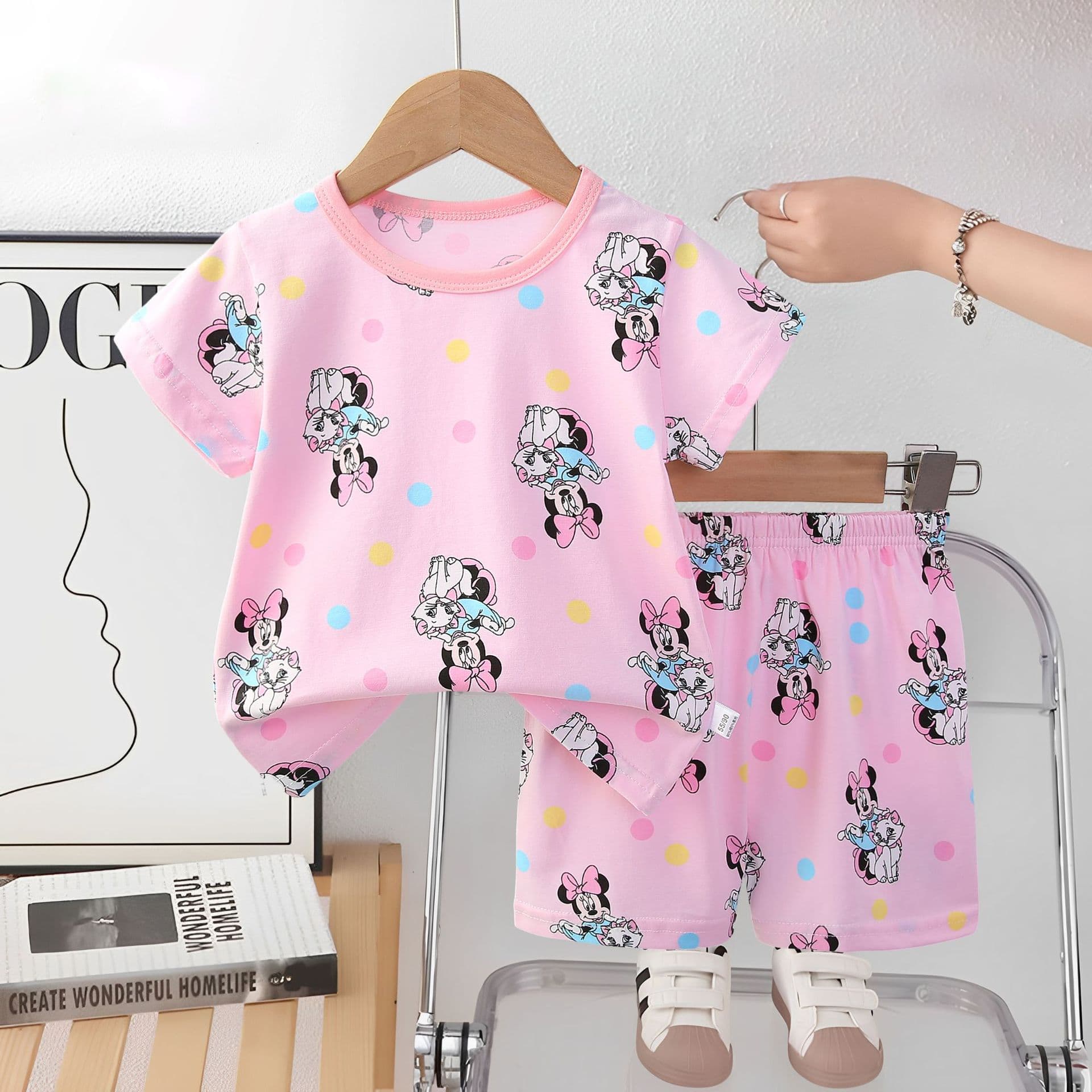 2026 Children's Pajamas Summer Floral Print Short Sleeve Shorts Set Boys Girls Homewear Factory Direct Supply