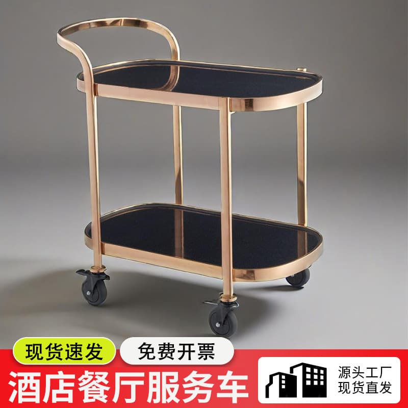 Luxury beverage cart/food trolley/multi-functional hotel/restaurant silent wheel stainless steel commercial food cart