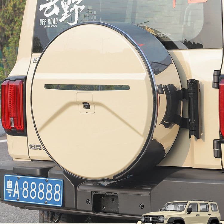 Stainless Steel Spare Tire Cover for Tank 300, Modified Weipai Rear Tire Shell Exterior Trim Off-Road Vehicle
