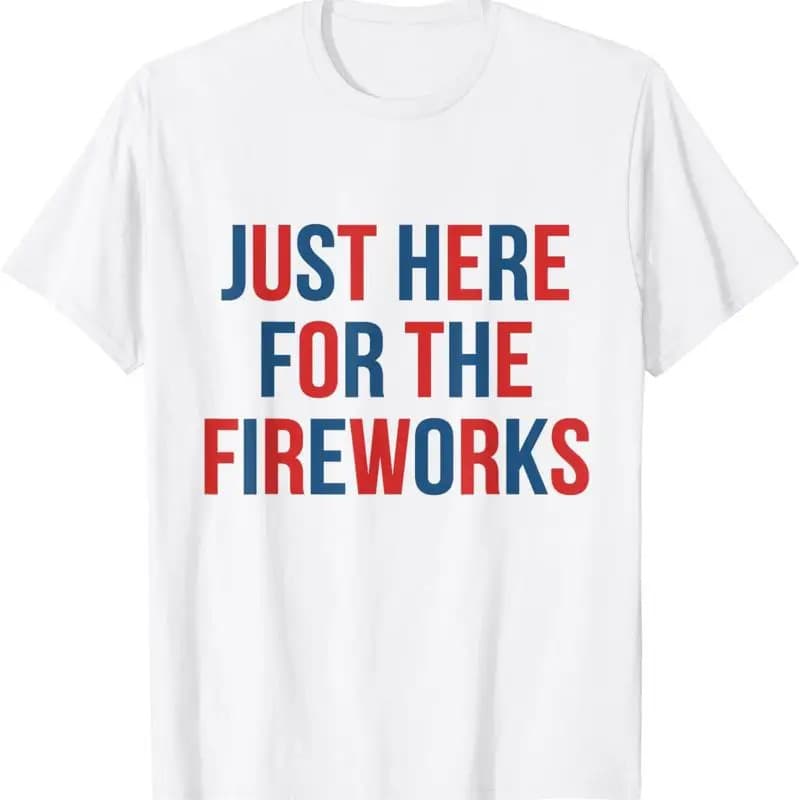 【Cross-border EU Size】Just Here For The Firework Funny T Shirt Couple