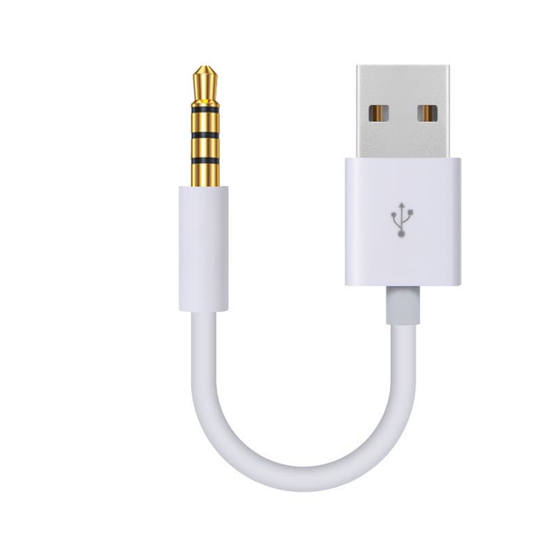 High Quality Charging Data Cable for iPod Shuffle MP3 Clip Machine Suitable for Shuffle3/7 Compact Single Head TPE Material White
