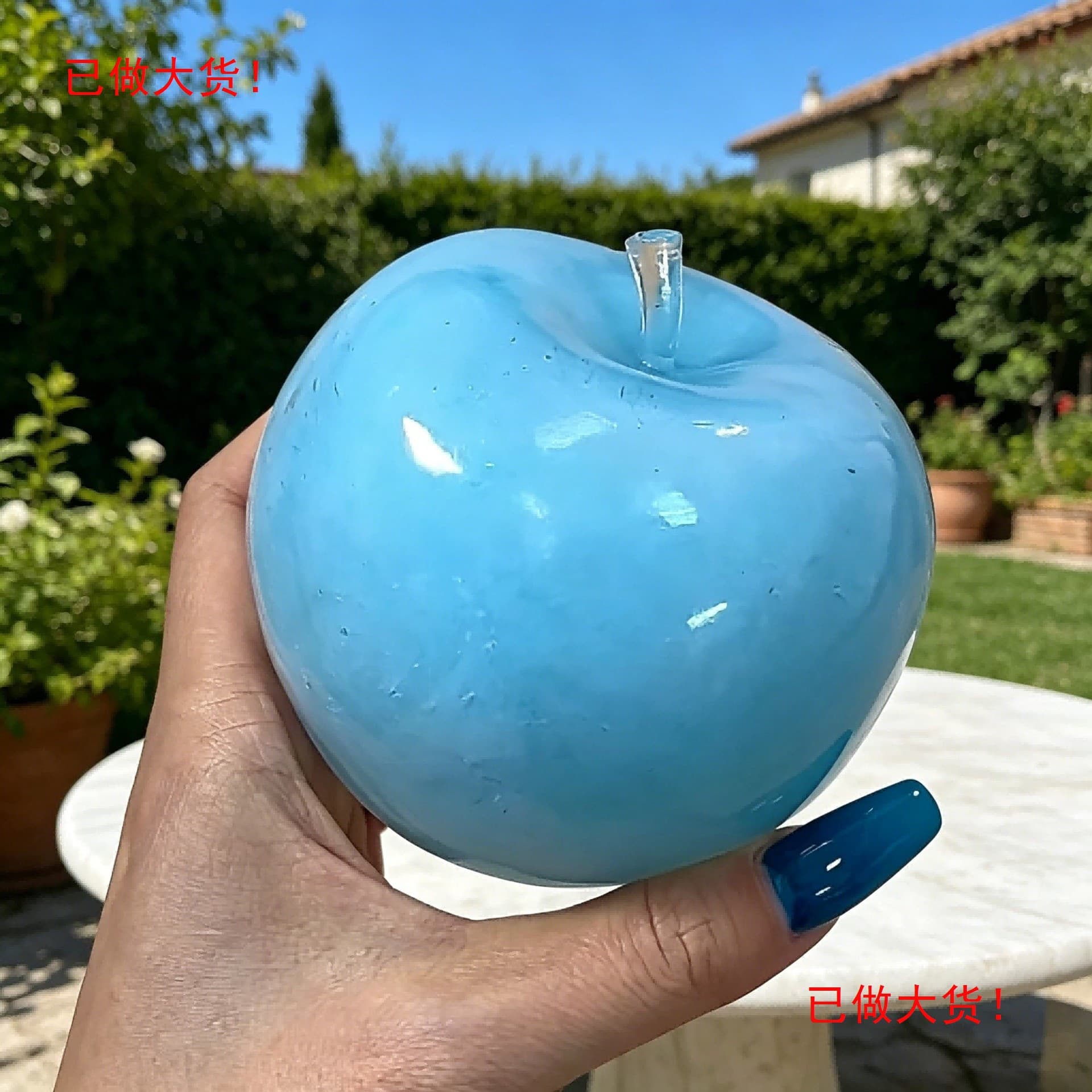 Cross-Border Blue Crystal Large Apple-Shaped Ultra-Thin Skin Moldable Vaseline Cream-Like Handmade Squishy Ball