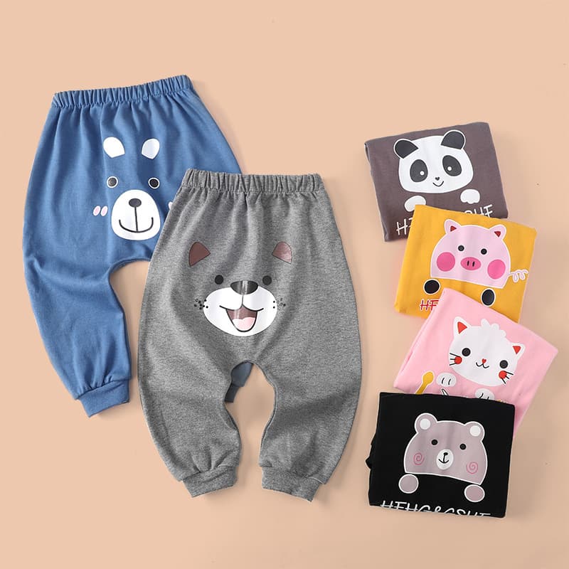 New Children's Pants, Spring/Autumn Casual Harem Pants, Unisex Solid Color Big PP Pants, Baby Cotton Long Pants