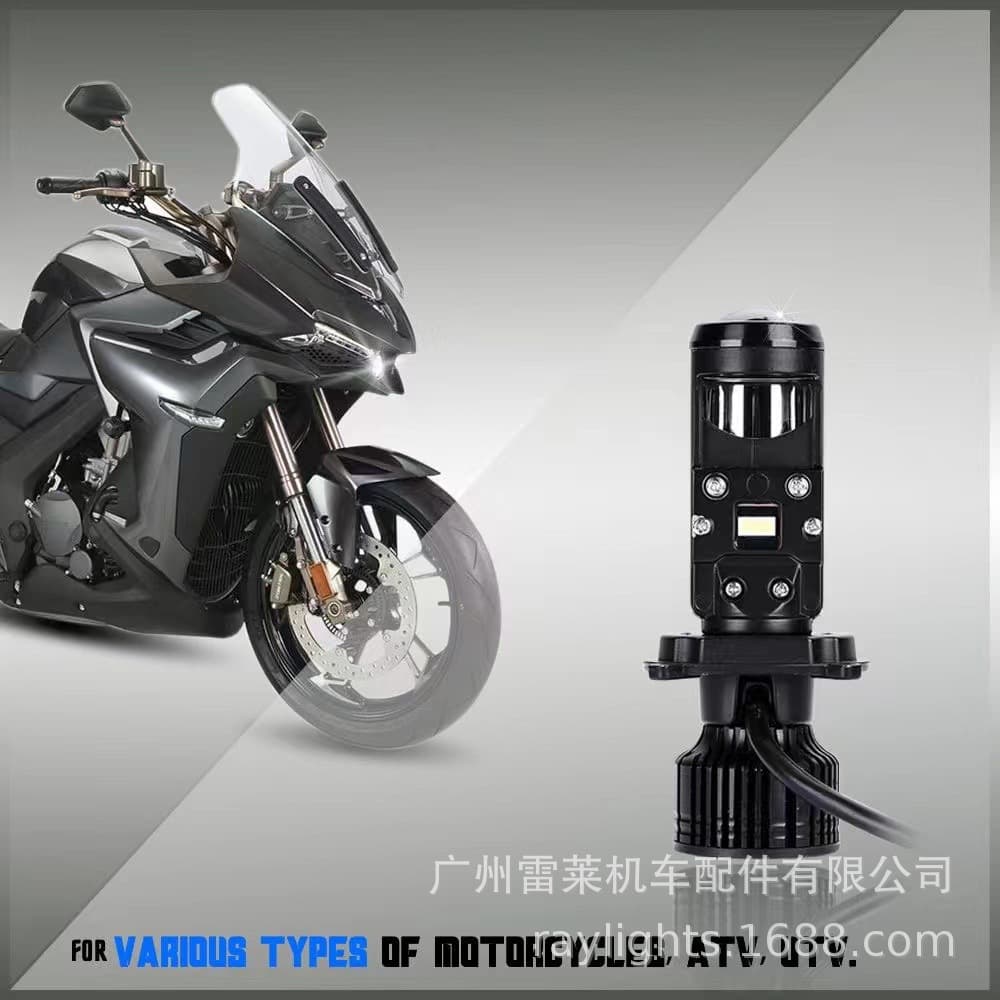 Cross-border H4 Hi/Lo Integrated LED Headlight Bi-Lens Projector UY125 Motorcycle Headlight 12V Car Headlight Bulb