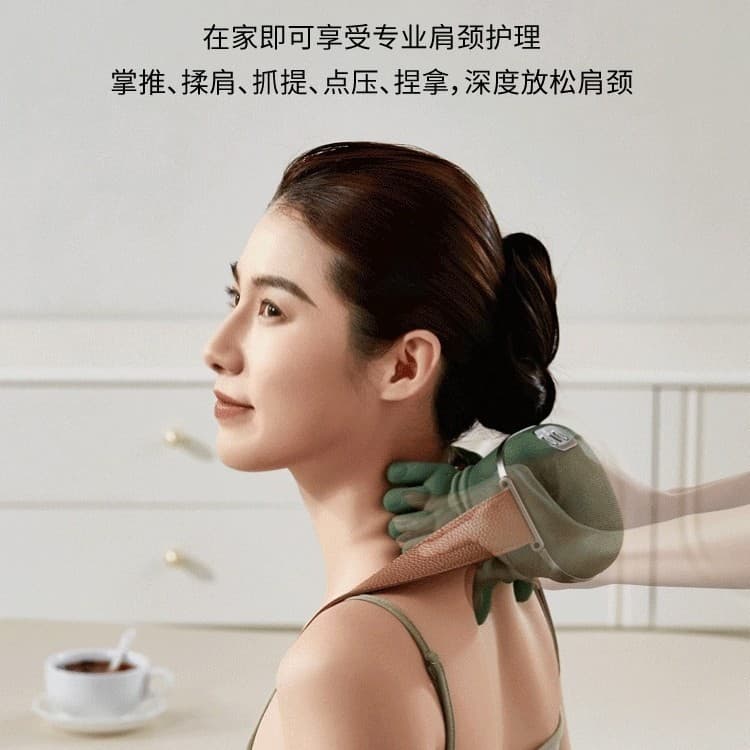 Cross-Border Neck and Shoulder Massager, Cervical Massager, Trapezius Muscle Kneading with Heating, Human-like Hand Massage, Shoulder and Neck Massager