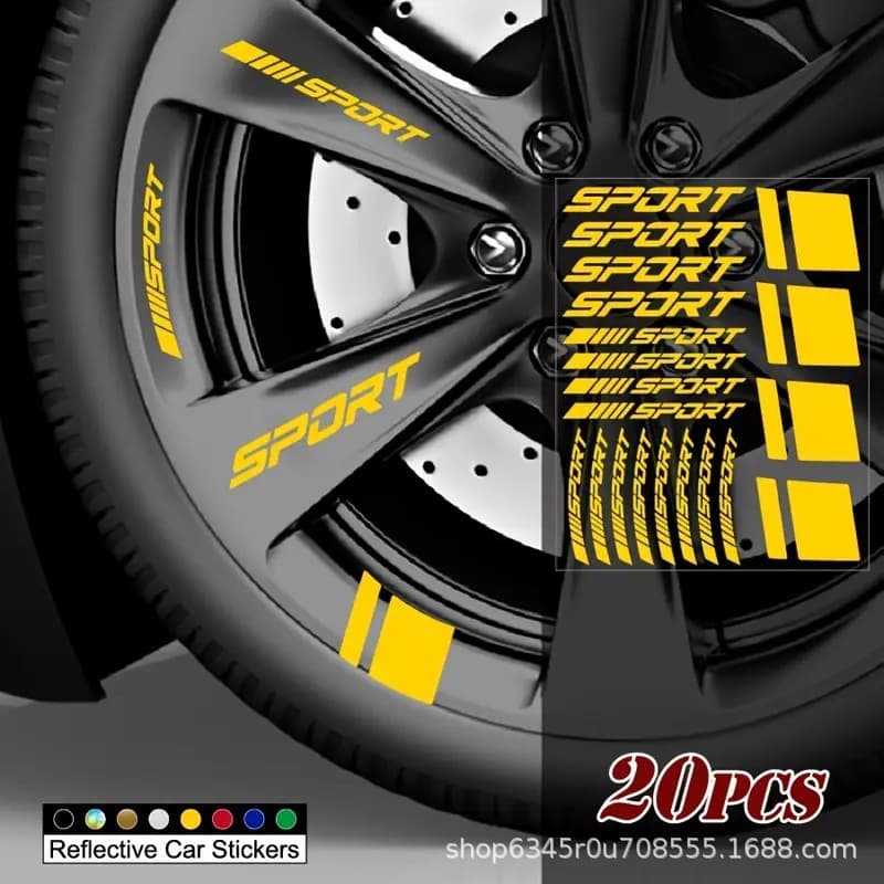 Car Wheel Hub Reflective Sticker, Creative Colorful Tire Strip Warning Decal for Electric Vehicles Reflective Decoration