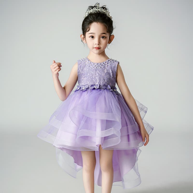 2024 summer girls' tail mesh princess dress 3-13 years old medium and large children's dress dress flower girl dress