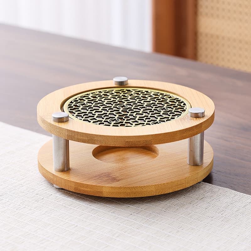 Walnut Wood Candle Tea Warmer Stove, Tea Warming Stove, Tabletop Candle Warmer for Tea and Wine, Tea Warmer Base, Tea Baking Stove