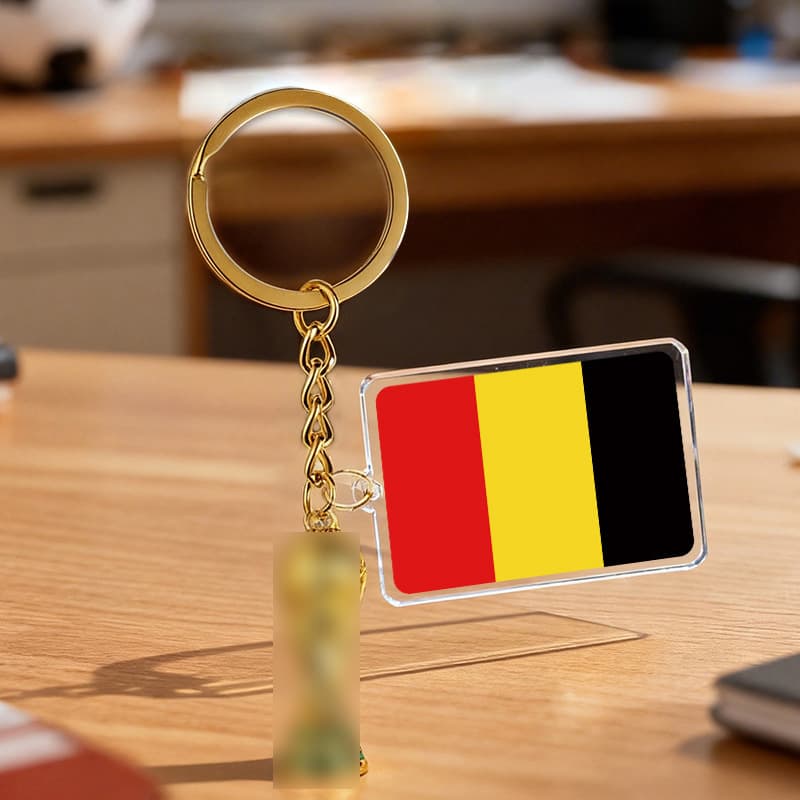 2026 United States, Canada and Mexico national flag metal Hercules Cup keychain football fan acrylic pendant cross-border