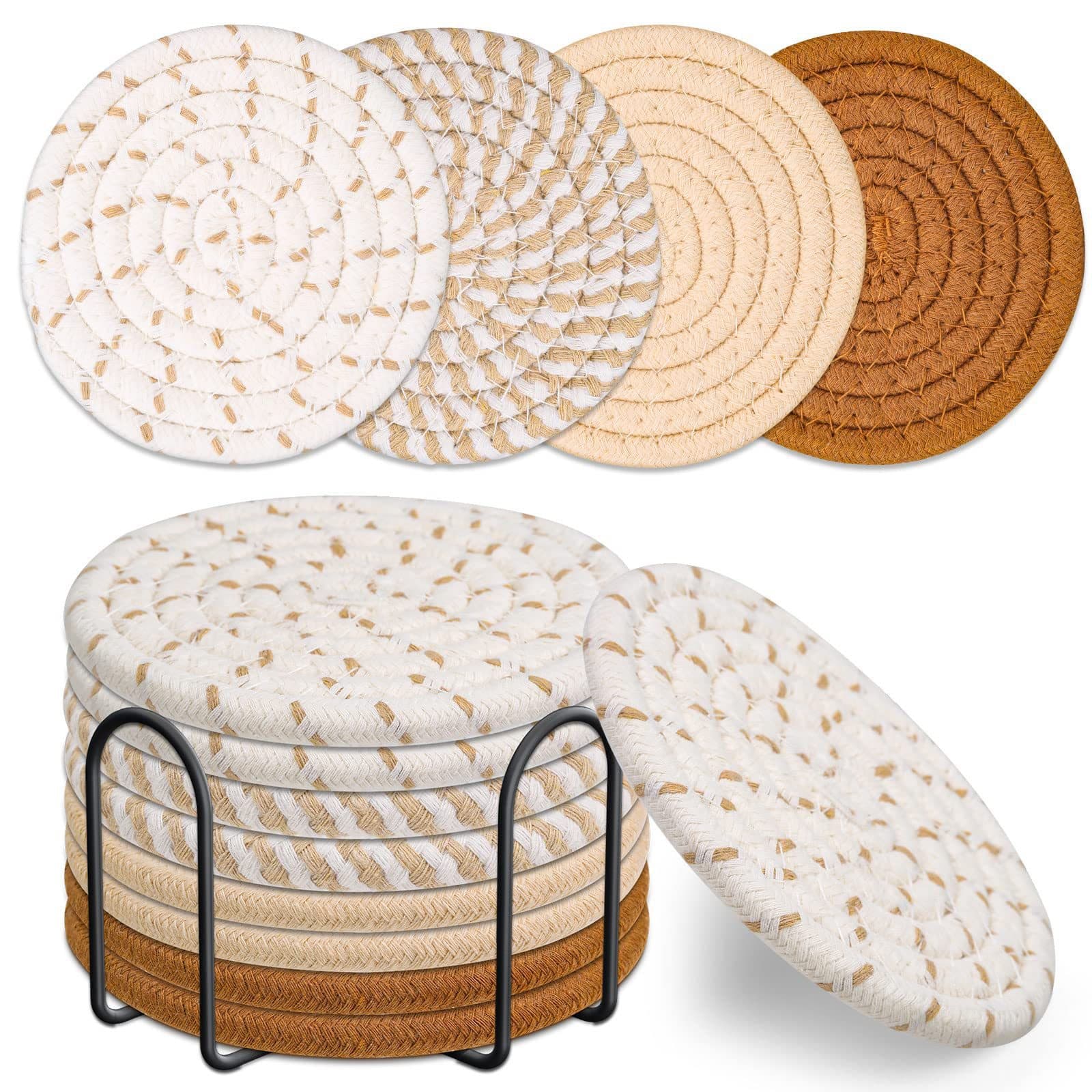 Bohemian Coasters Home Decor Tabletop Protection Drink Beer Coffee Cotton Woven Bartender Absorbent Mat