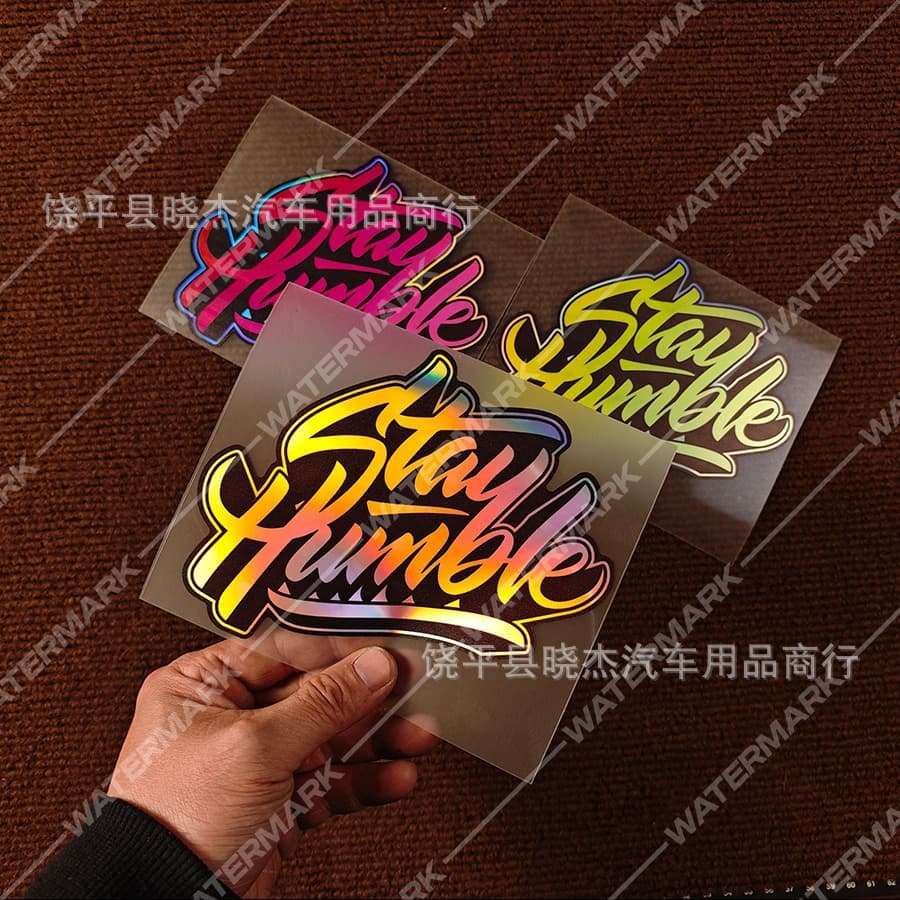 Cross-border Stayhumble Stay Humble Personalized Modified Stickers Car English Electric Motorcycle Reflective Car Stickers