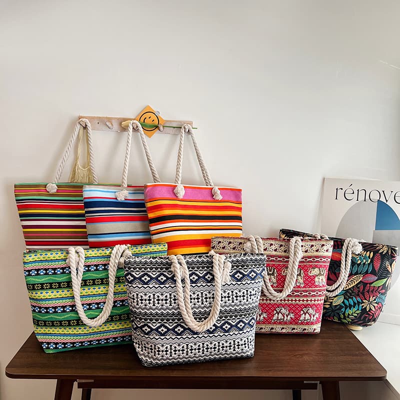 Large Capacity Canvas Bag for Women, Shoulder Bag for Work, Shopping, Commuting, Embroidered Canvas Tote