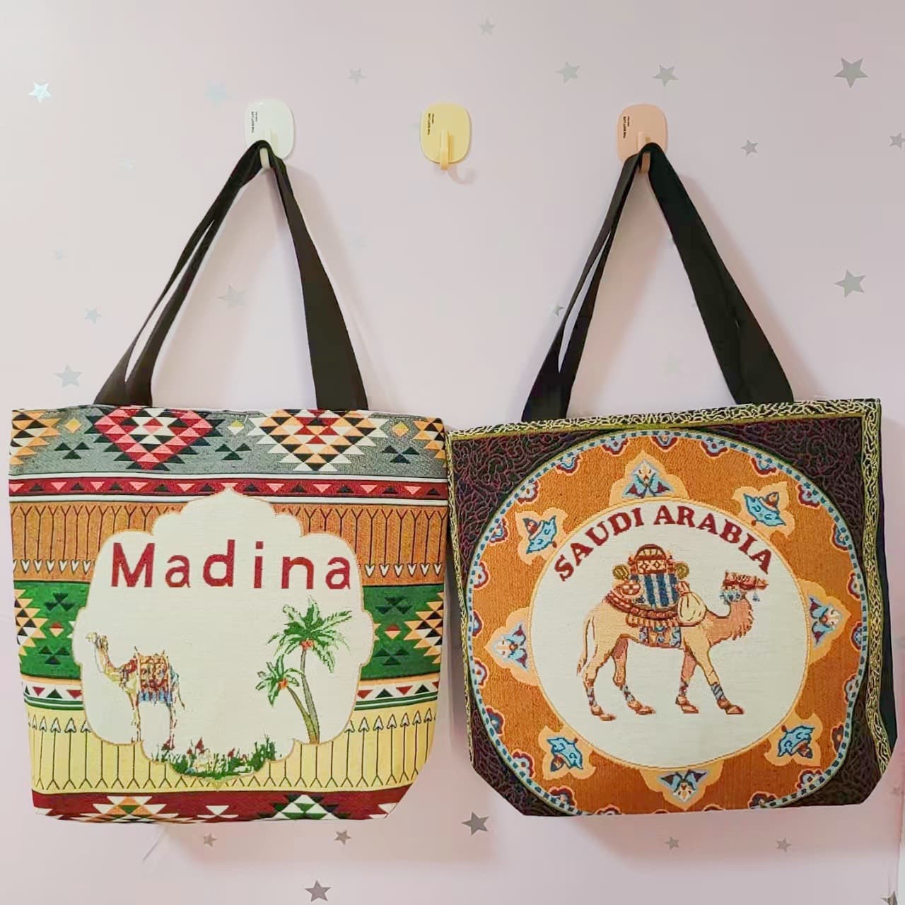 Custom Saudi Arabia Shoulder Bag SAUDI ARABIA Double-Sided Embroidered Large Canvas Bag MAKKAH Tote Bag