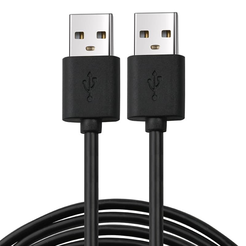 Dual USB Data Cable Male to Male Extension for Mobile Hard Drive Laptop Cooler Interface 1 Meter