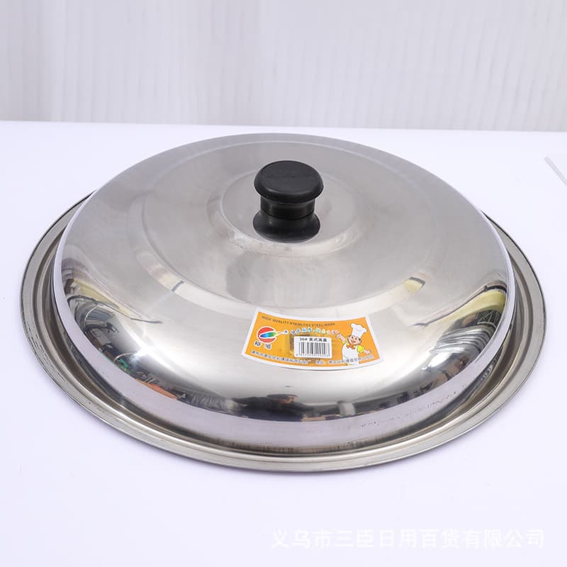 Pot Lid American High Cover 32-36cm Magnetic Thickened Stainless Steel Pot Lid Household Flat Cauldron Cover American High Cover Wholesale