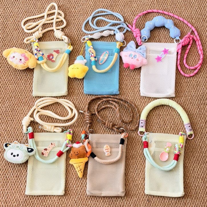 New Summer Mesh Phone Bag for Women, Dopamine Style, Versatile Everyday Handbag, Portable Mini Crossbody Bag