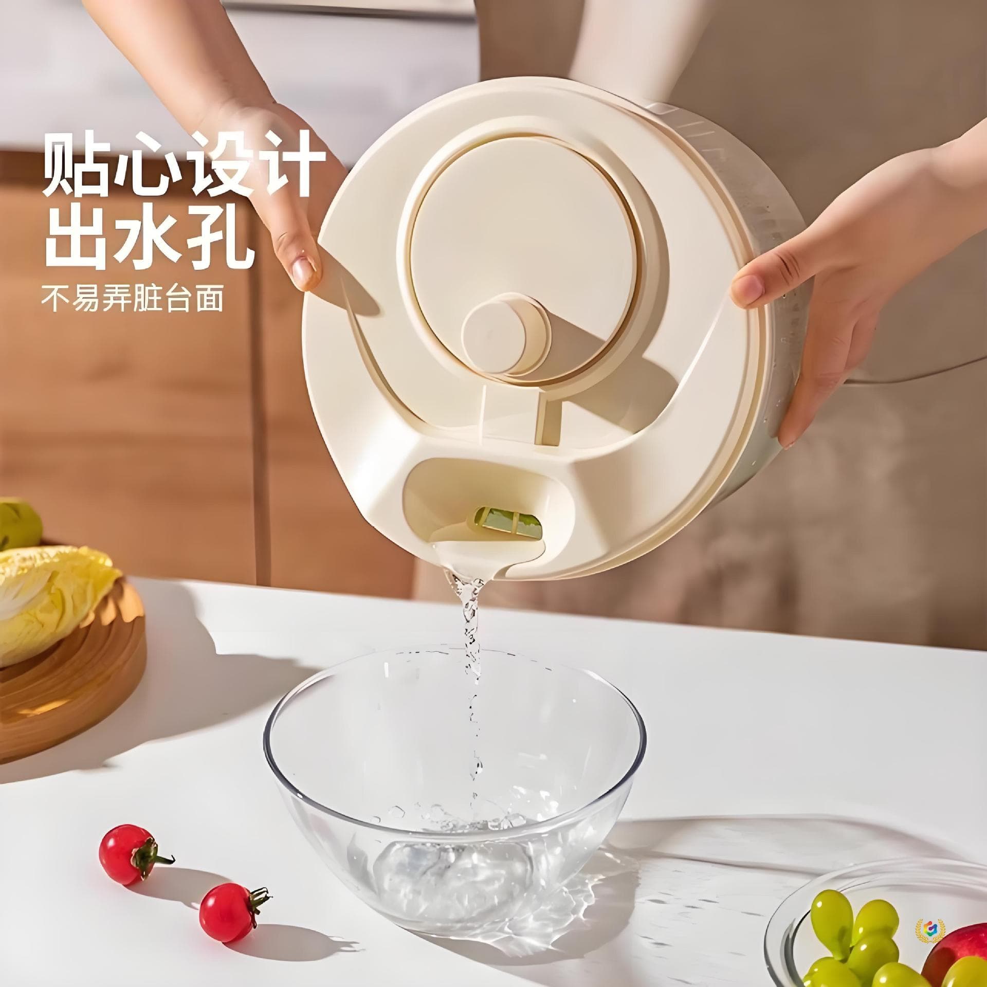 ⇗ Vegetable Salad Spinner Greens Dryer Washing Vegetable Spin Dryer Food Dehydration Basket Home Manual Draining Wonder