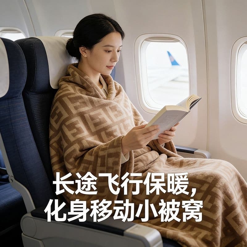 Luxury First-Class Airplane Blanket, Air Conditioning Blanket, Car Blanket, Office Sofa Nap Blanket, Shawl Throw Blanket