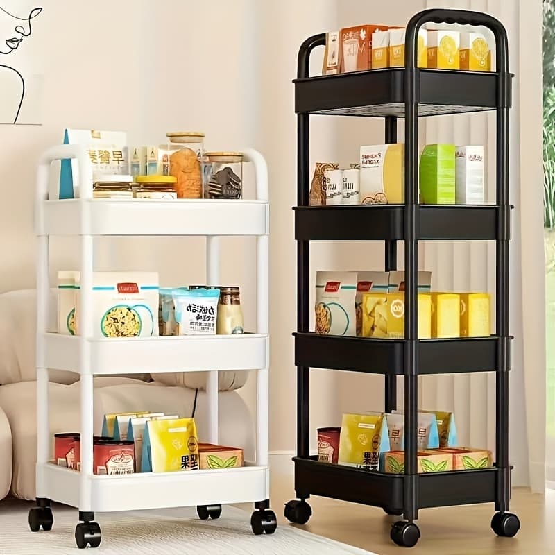 2026 New Cross-border Drop Shipping A3/4 Layer with Simple Pulley Rolling Storage Cart Cross-border Drop Shipping