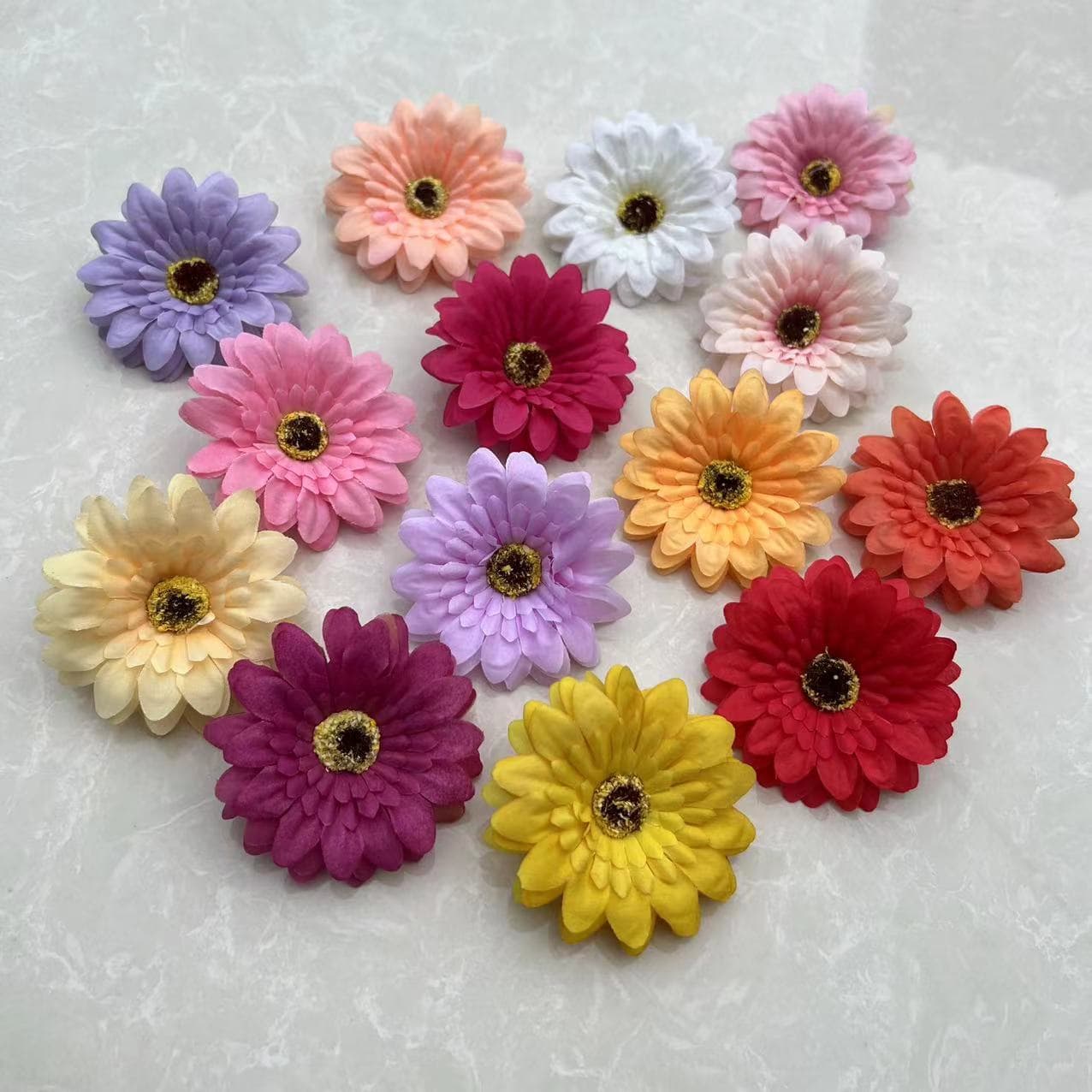 Artificial Gerbera Daisy Flower Heads for Home Decor Craft Supplies, African Daisy, Export Quality