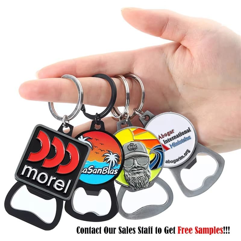 Metal Keychain Bottle Opener, Custom Creative Sports Pendant Accessory, Portable Practical Gift with LOGO