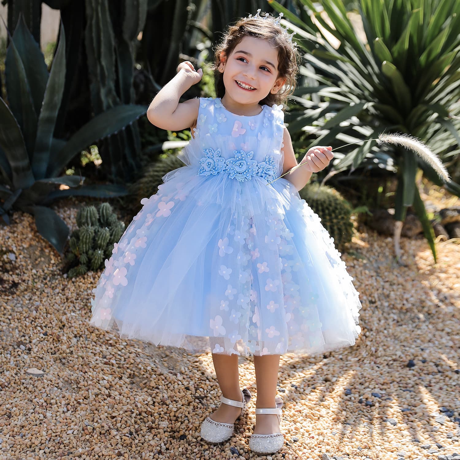 AliExpress girls dress pink bow princess tutu skirt bow mesh skirt performance clothing cross-border
