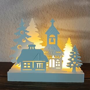 Christmas Church Set Decorative Cement Plaster Mold DIY Silicone Mold