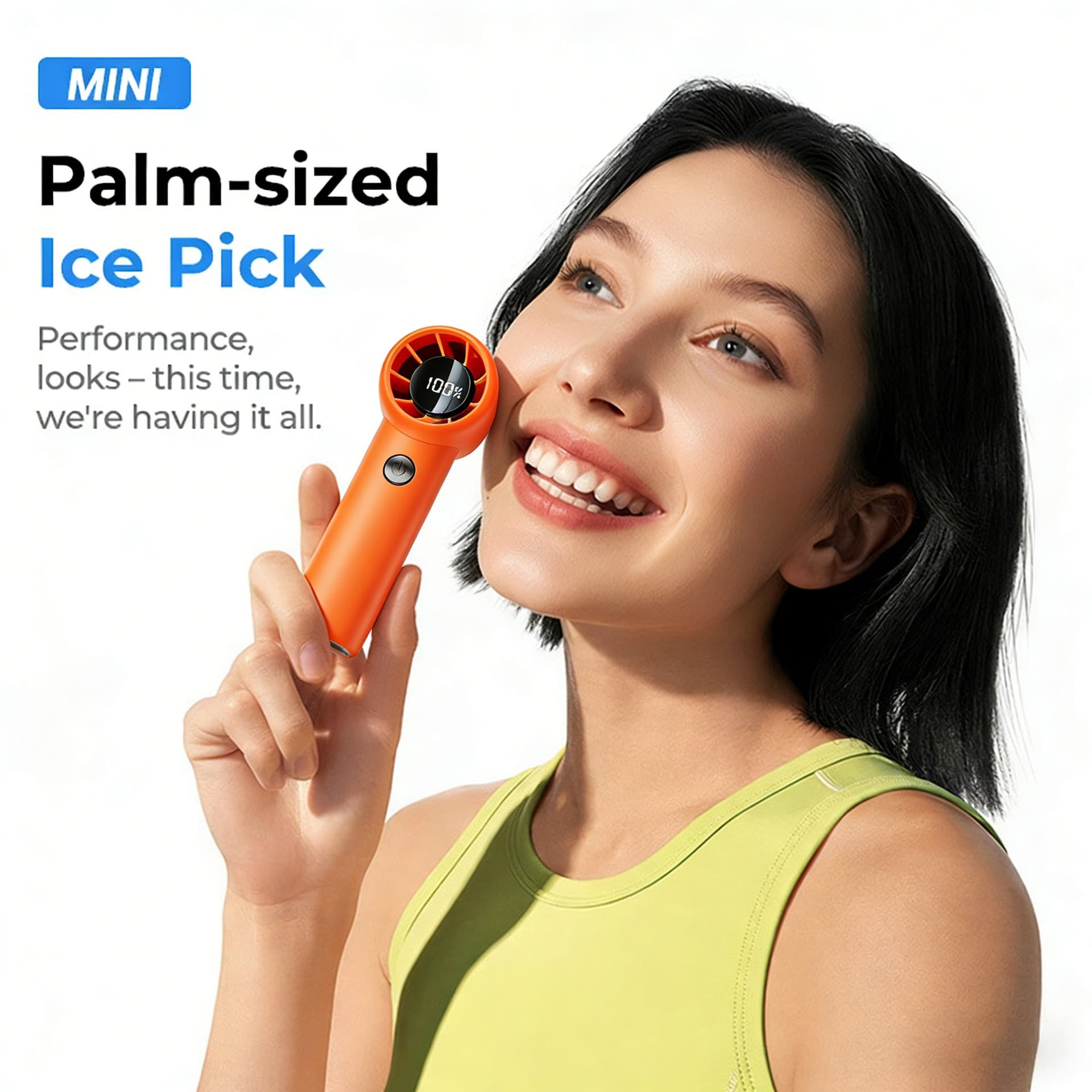 shoppe popular handheld fan with long battery life powerful turbo fan high speed usb digital display fan cross-border spot