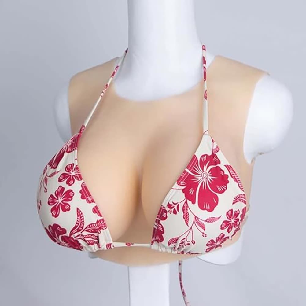 New Silicone Breast Forms for Crossdressers, Breathable Style, Round Neck Design, Transgender Drag