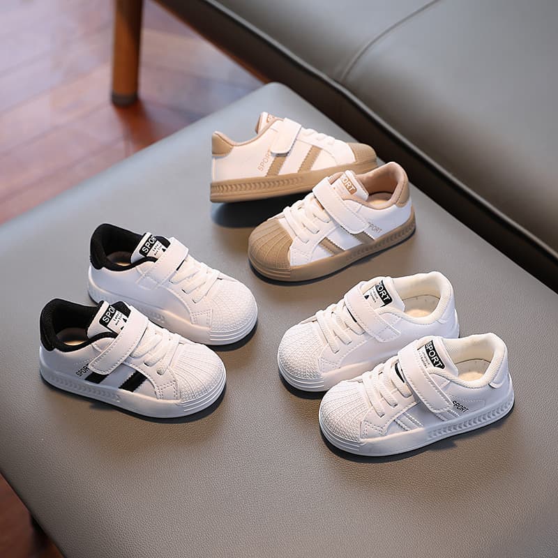 Autumn New Style Kids Shoes Baby Boys Girls Shell Head Skate Shoes Infant Toddler White Children's Board