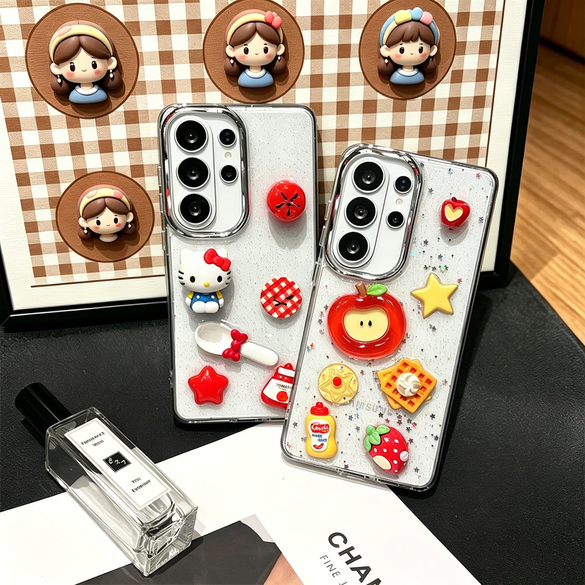 For S26 Ultra Samsung Phone Case A55 TPU Tomato KT Cat S26 Plus Cute S25 FE Apple Dessert
