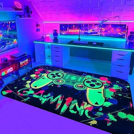 Cross-border Amazon 3D Colorful Game Console Carpet Gaming Room Controller Full Coverage Carpet Wholesale Stock