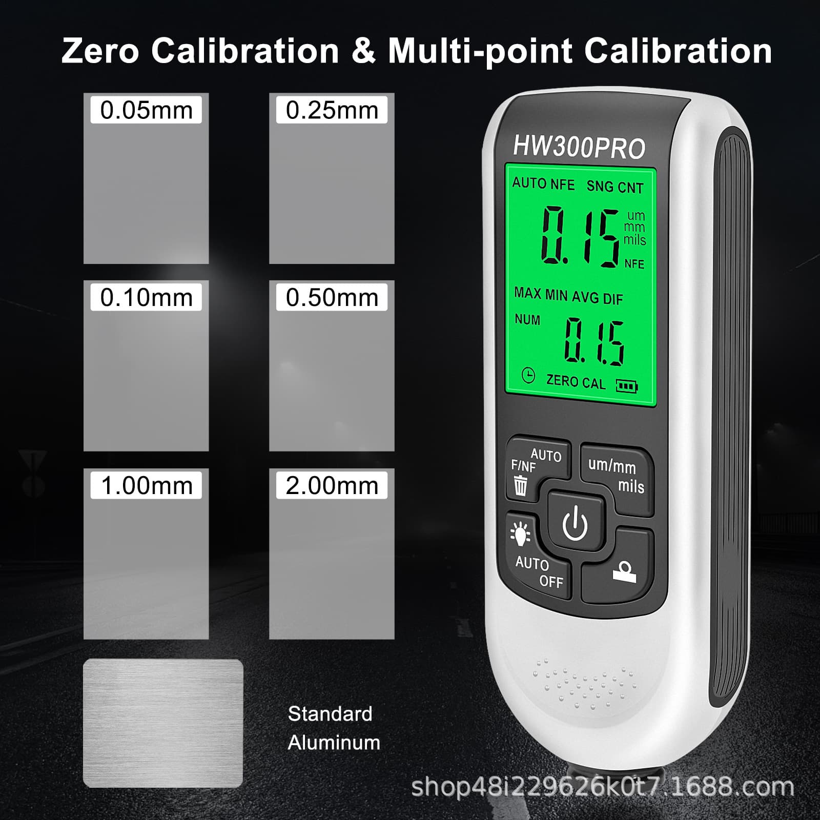 Export 300PRO Coating Thickness Gauge, Industrial Anti-Slip Paint Thickness Gauge, Automotive Film/Paint Layer Iron/Aluminum Thickness Gauge