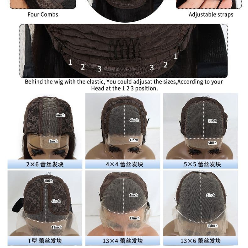 Real Human Hair Wig 1B Lace Cap Natural Human Hair 4x4 Closure Wigs