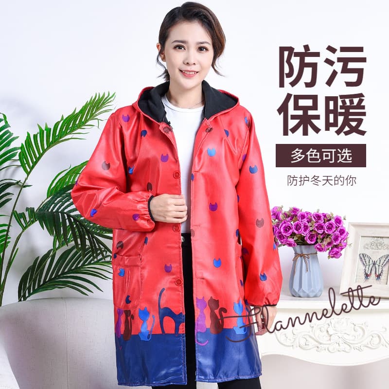 [Accepting all platform dropshipping] Factory direct autumn/winter anti-dirt adult unisex apron smock camouflage fleece long style
