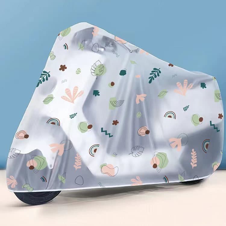 PEVA electric vehicle rain cover, universal for Yadea and Xiaodao battery cars, plant pattern moisture-proof vehicle cover