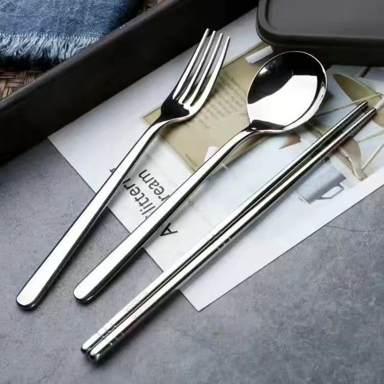 Korean Stainless Steel Long-Handled Spoon and Fork Set, Adult Soup Spoon, Fruit Fork, Steak Fork, Creative Cute Spoon and Fork