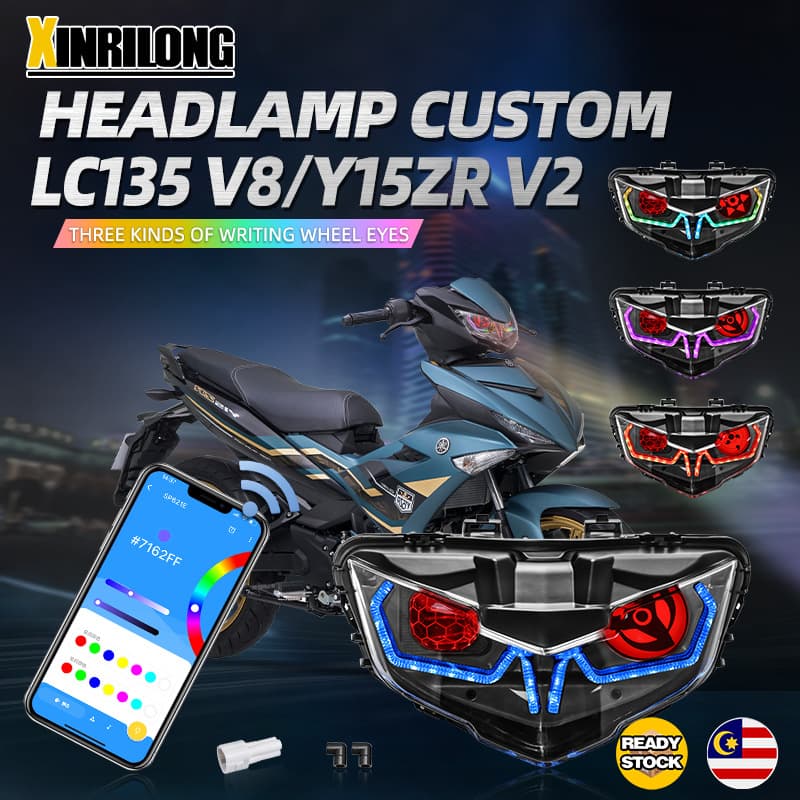 Adjustable LED Headlight Lens for Y15ZR V2 LC135 V8 Dynamically Driven Daytime Running Light New Sunlong Brand ABS+LED Material
