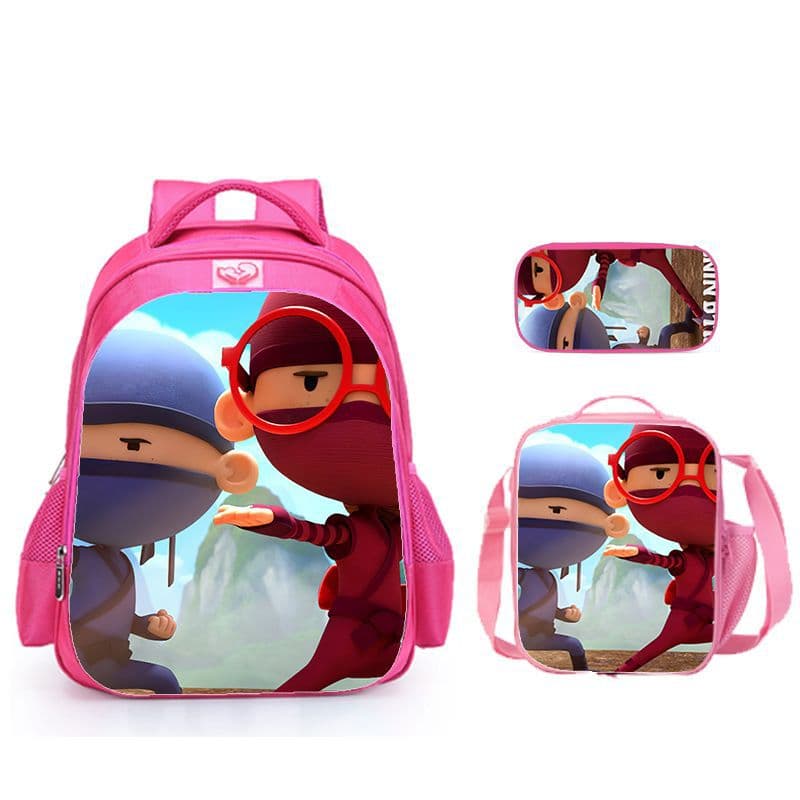 Little Ninja’s wear-resistant and practical three-piece set, backpack, meal bag and pencil case, a worry-free match for students going to school