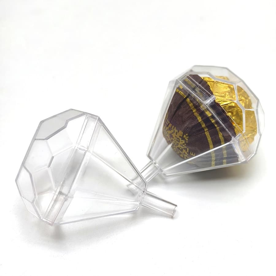 Transparent Diamond Chocolate Holder for Flower Packaging, Valentine's Day Birthday Ferrero Chocolate Holder Packaging Wholesale
