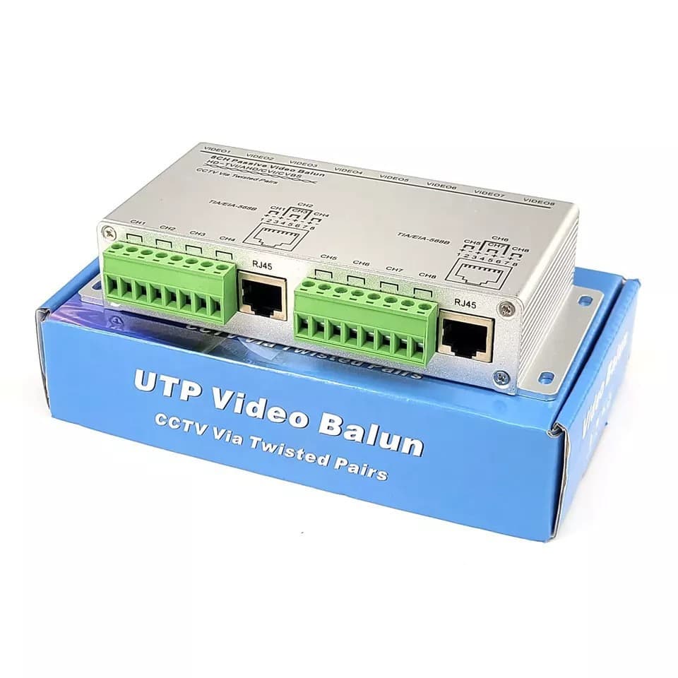 8-way passive twisted pair video transmitter 8-way twisted pair video transmitter supports AHD CVI TVI
