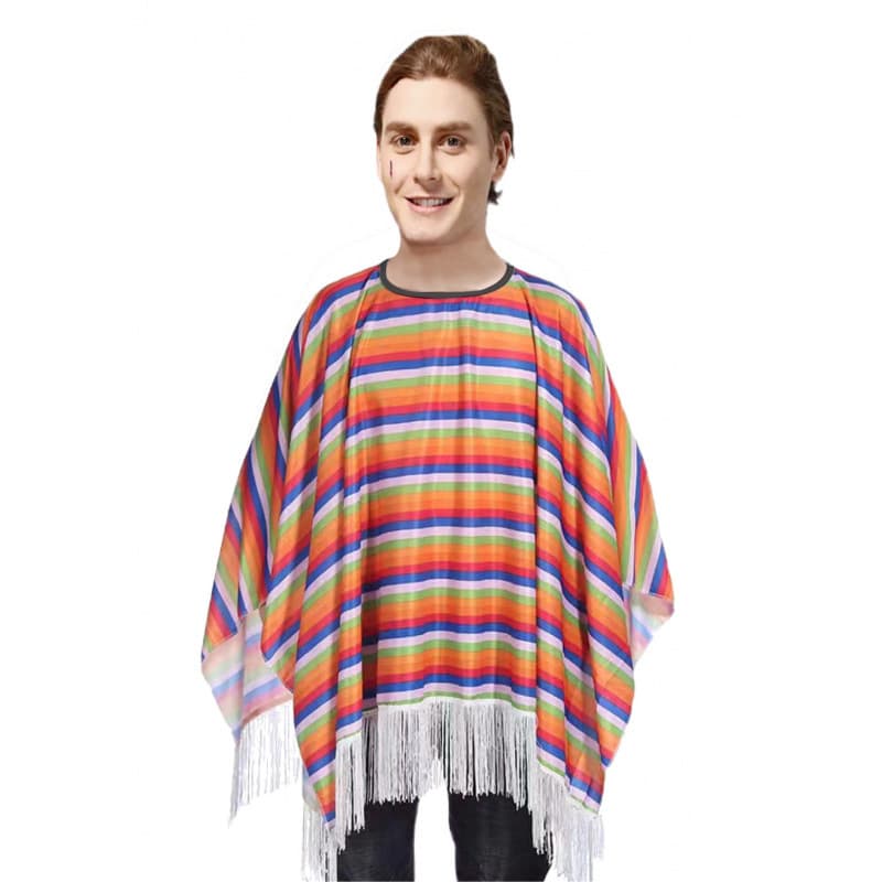 Halloween Kids Mexican Costume Mexican Ethnic Poncho Adult Mexican Shawl
